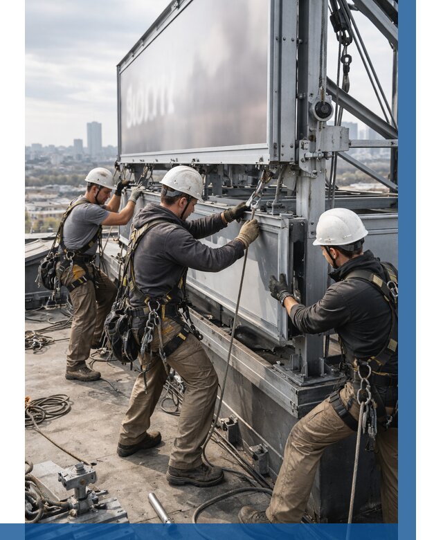 Монтаж крышной рекламной конструкции в Коркине от 62286 р.|ВЫСОТНИК-Крк