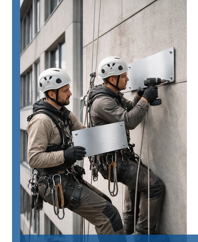 Монтаж табличек и указателей в Коркине для зданий и сооружений