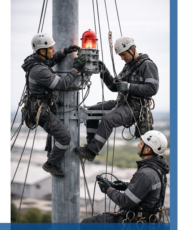 Монтаж заградительных огней в Коркине от 8824 р. | ВЫСОТНИК-Крк