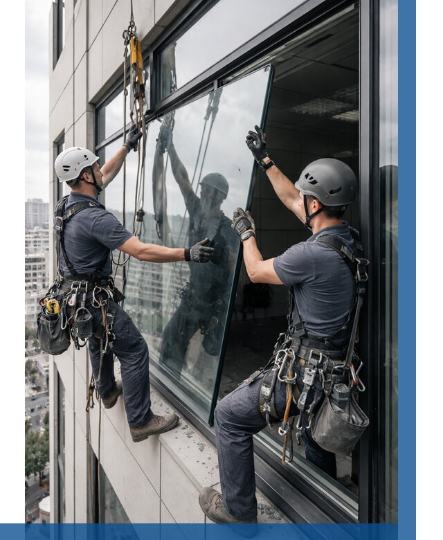 Замена стеклопакетов на высоте в Коркине от 5710 р. | ВЫСОТНИК-Крк