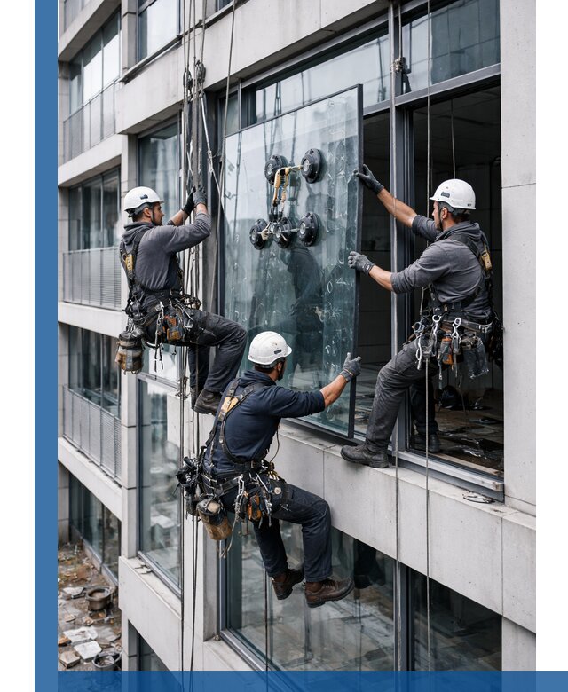 Фасадное остекление и монтаж витражей зданий в Коркине под ключ