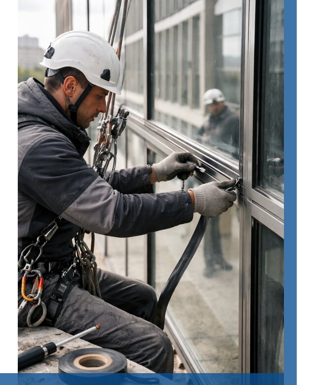 Ремонт витражных конструкций в Коркине от 3633 р. | ВЫСОТНИК-Крк