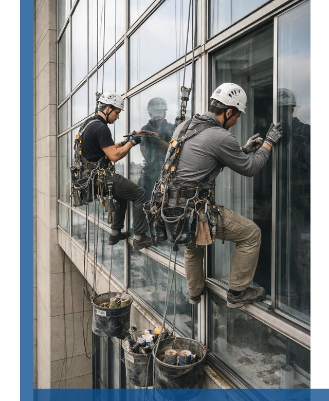 Ремонт витражных конструкций и фасадного остекления в Коркине