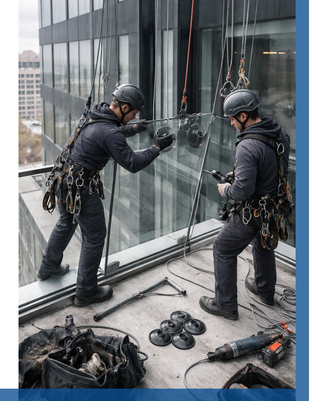 Монтаж стеклянных ограждений в Коркине от 2595 р. | ВЫСОТНИК-Крк