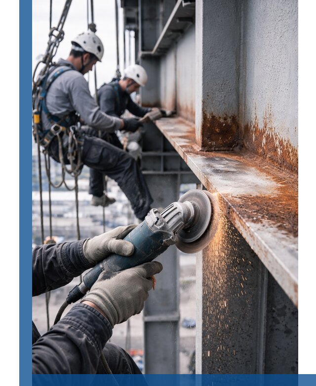 Зачистка металла от ржавчины и подготовка поверхностей в Коркине