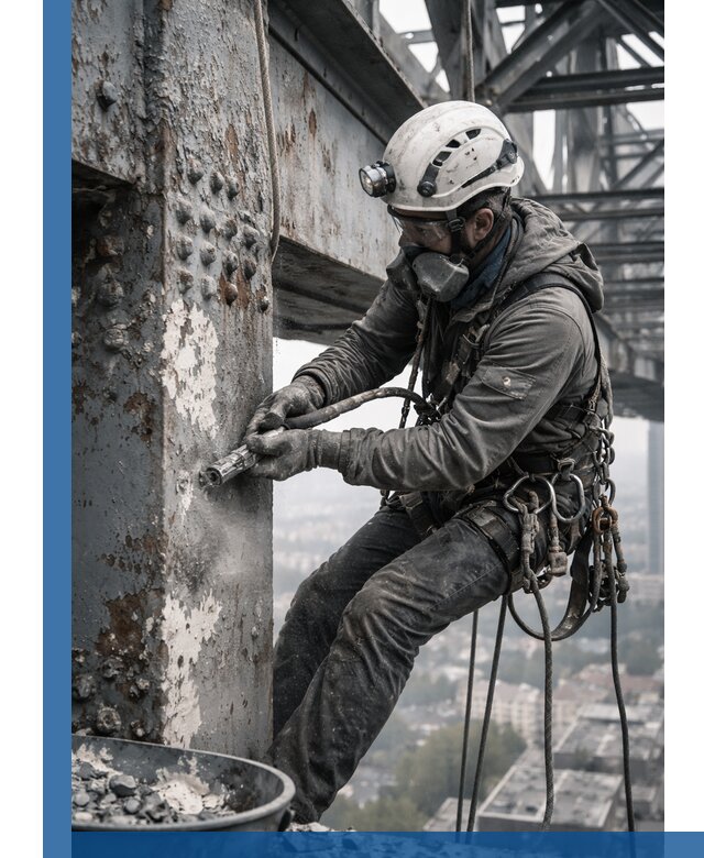 Удаление старой краски с металлических конструкций в Коркине