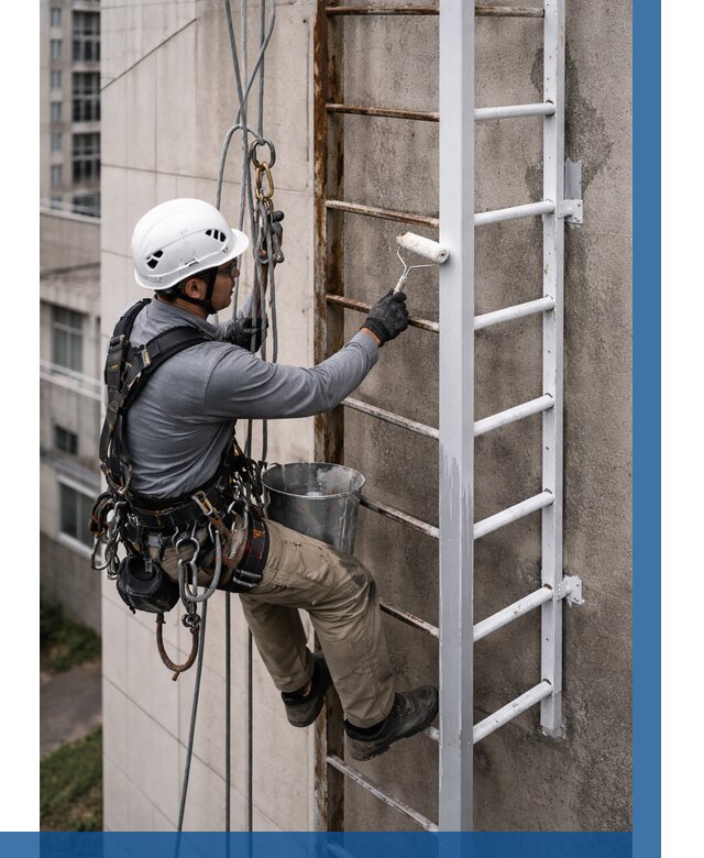 Покраска пожарных лестниц в Коркине от 4671 р. | ВЫСОТНИК-Крк