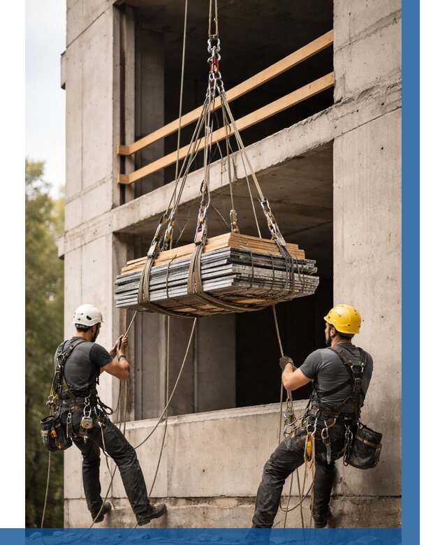 Подъем материала на этаж веревками в Коркине от 1557 р. | ВЫСОТНИК-Крк