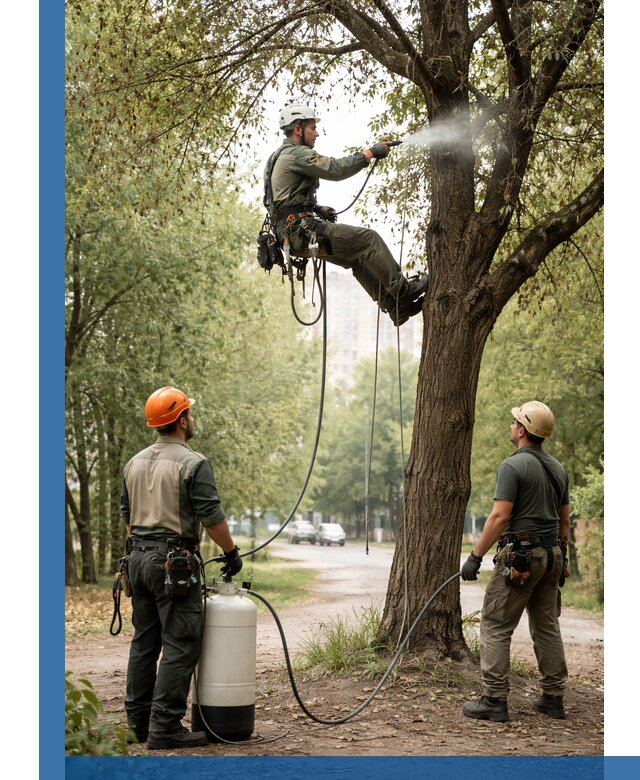 Обработка деревьев от вредителей в Коркине профессиональная защита